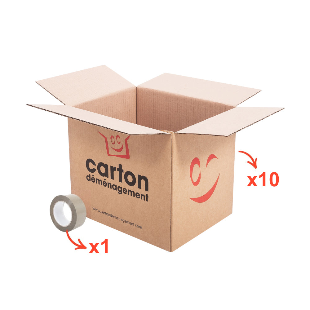 Pack 10 cartons livres + 1 adhésif gratuit